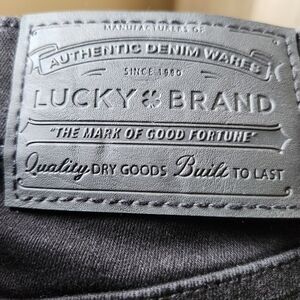 Lucky Brand High Rise Stretch Black Button Fly Ankle Length Jeans Size 12/31